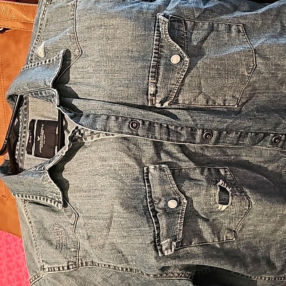 American Eagle denim button up - Picture 2 of 3